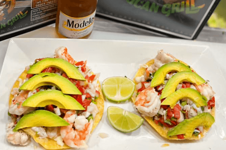 Fresh seafood tostadas at Katrina's