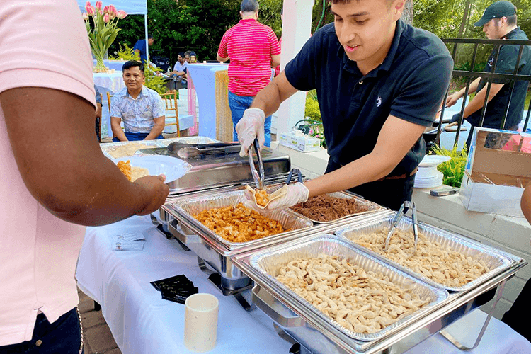 Katrina's Mexican Grill catering table prepared for guests